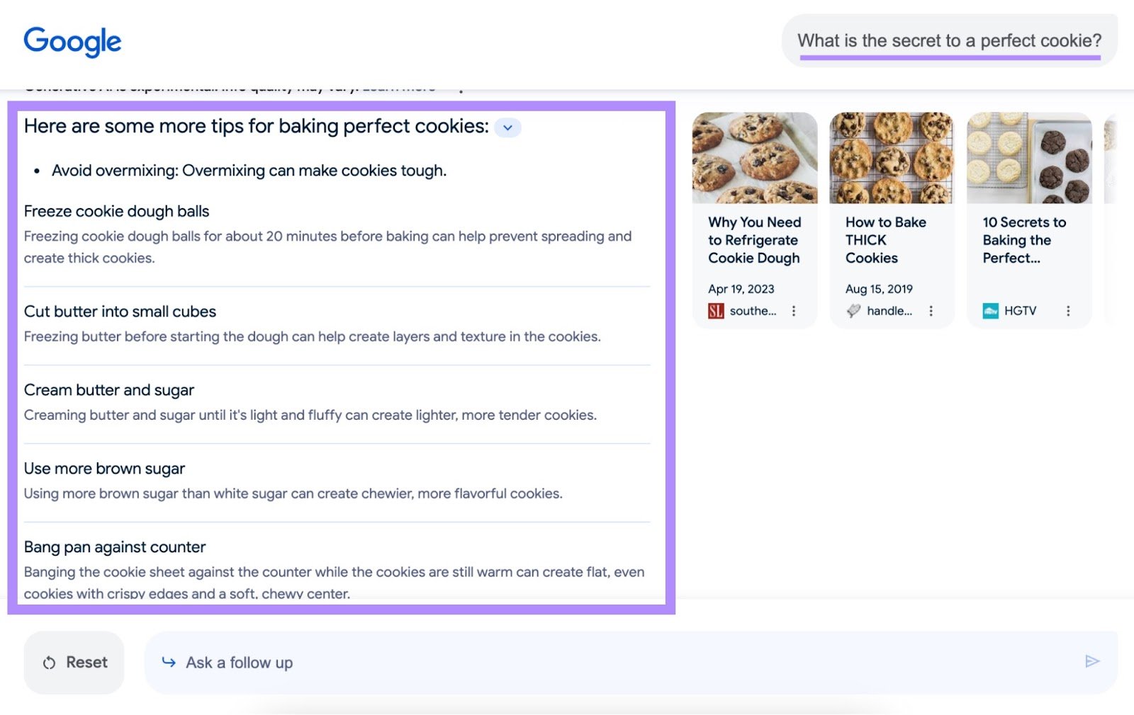Best tips for "What is the secret to a perfect cookie?”