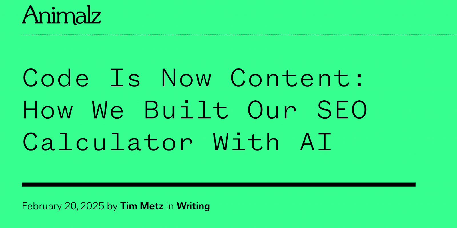 Thought leadership content example from Animalz