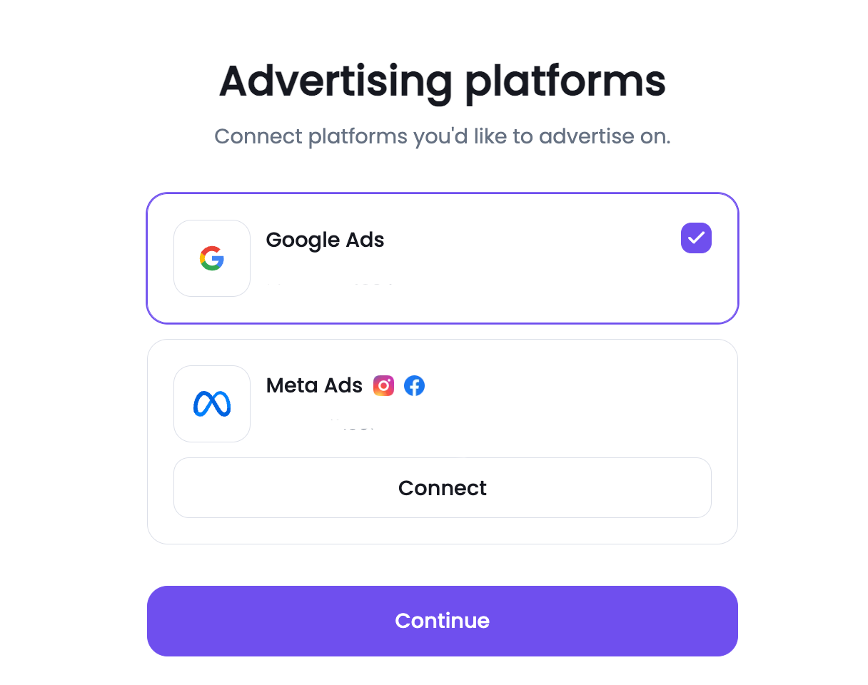 Setting up your Ads Launch Assistant account