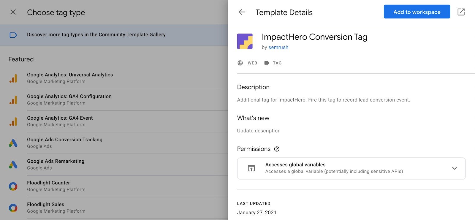 Setting Up ImpactHero Via Google Tag Manager image 7