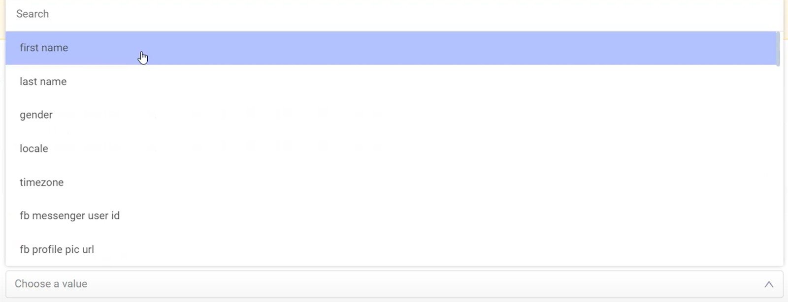 Choosing values for an existing spreadsheet linked to your Google account.