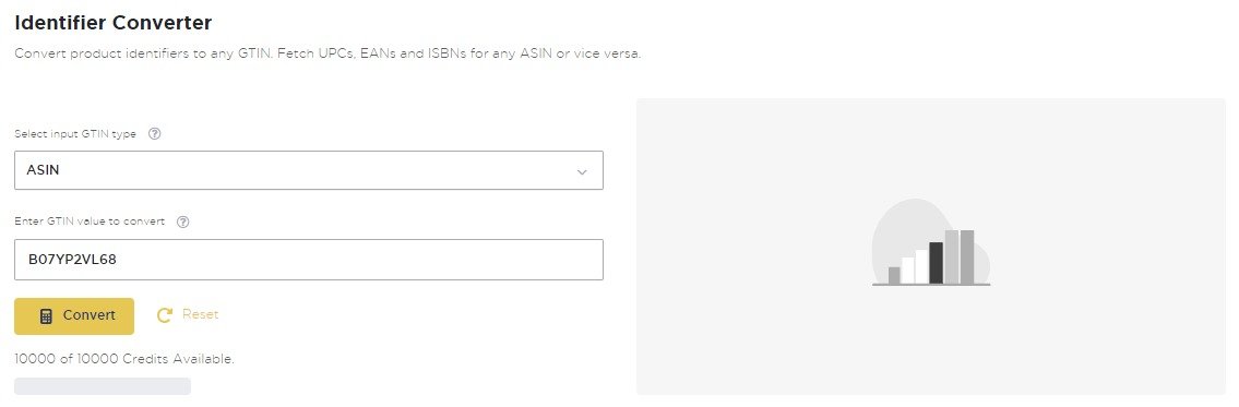 Adding GTIN details in the ‘Identifier Converter’ tool in Product Research Pulse.
