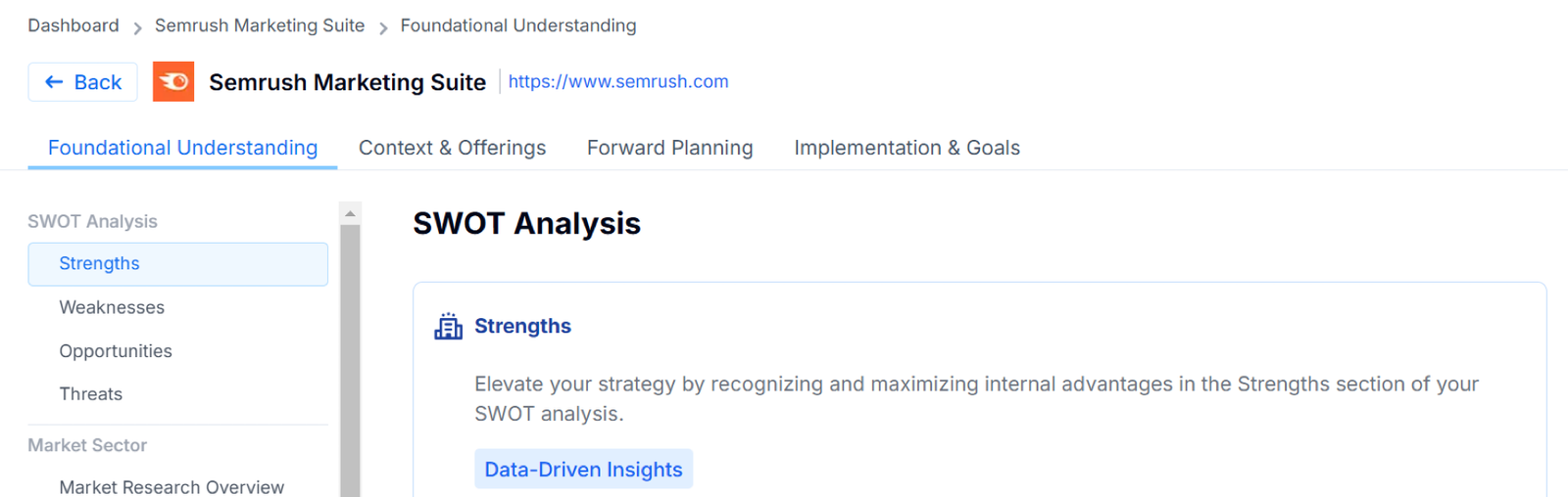 Navigating to the Dashboard to find your saved reports in AI Strategic Market Insights.